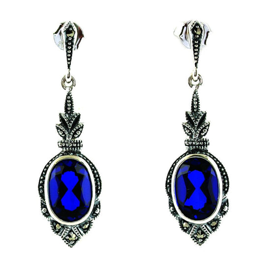 Boucles d'oreille Lea Saphir (imitation)