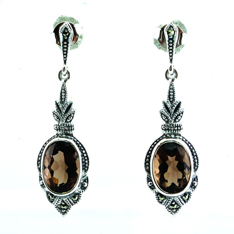 Boucles d'oreille Lea Quartz Fumé