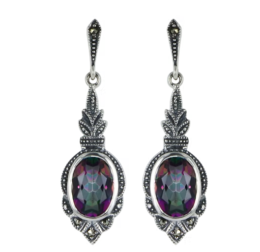 Boucles d'oreille Lea Quartz Vert