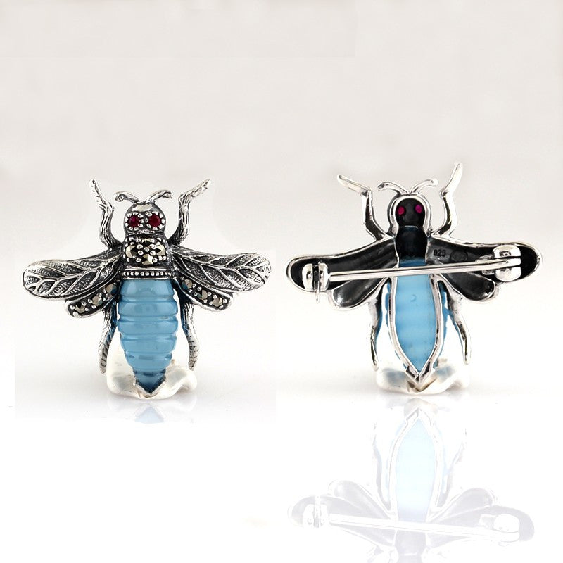 Broche Abeille Agate
