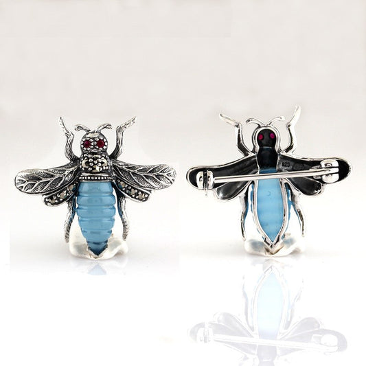 Broche Abeille Agate
