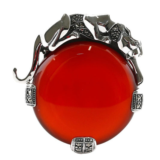 Broche Panthère Cornaline