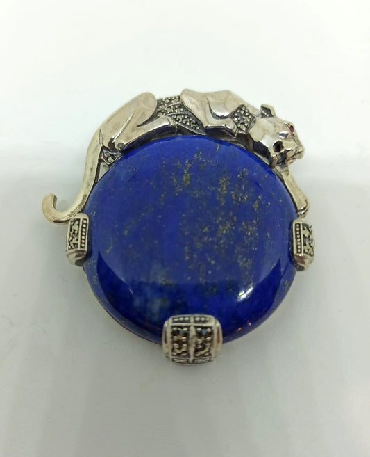 Broche Panthère Lapis Lazuli