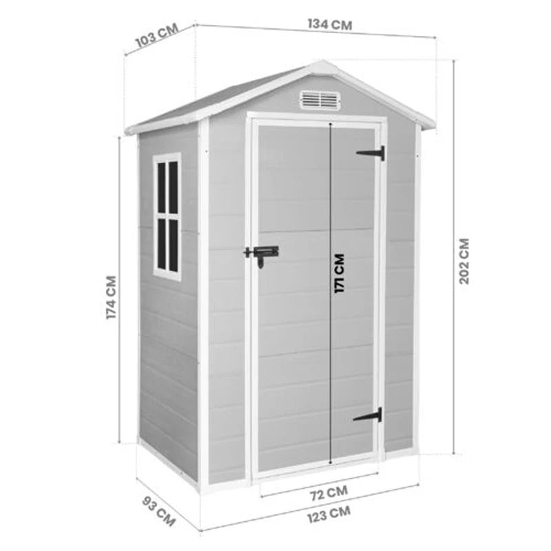 Abri de jardin résine 1,37m²