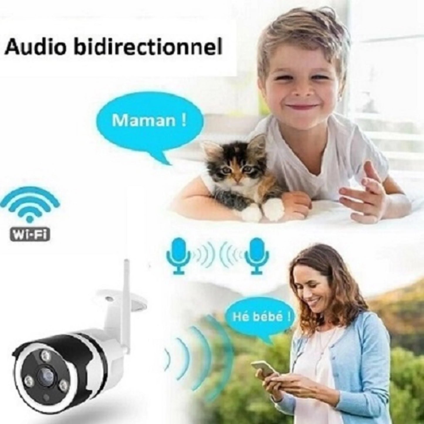 Caméra de Surveillance Extérieure Connectée — Vidéo HD & Vision Nocturne