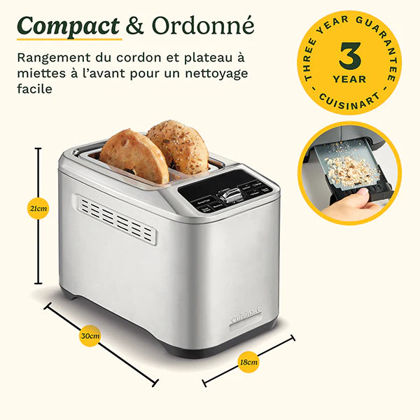 Grille-pain 2 fentes automatique en inox Smart Elite Collection 1000 W CPT525E Cuisinart
