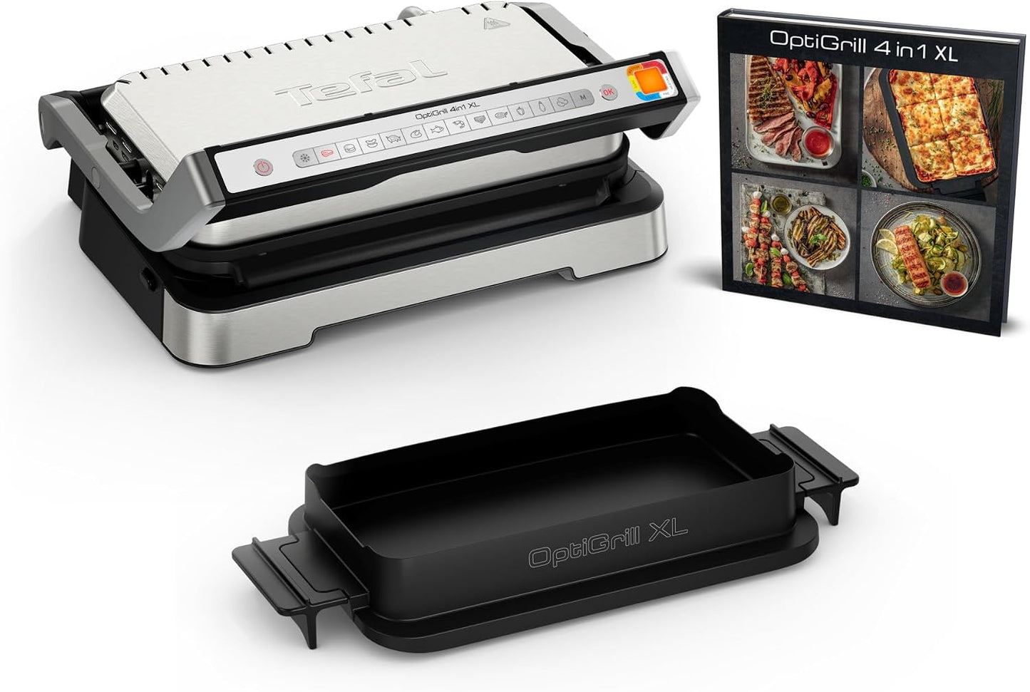 Tefal Optigrill 4 in 1 XL, Smart Grill, BBQ Functions, Oven and Full Meal, 9 Programs, Manual Mode, 180° Opening, XL 8 People, GC784D10