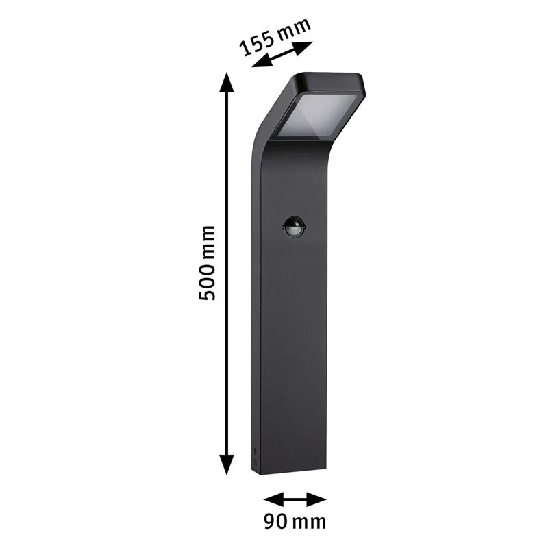 Borne lumineuse Kulma avec détecteur de mouvement Extérieur - Paulmann - 94747 - 230V -  7,5W - 1000lm - 3000K - IP44 - Bord de mer