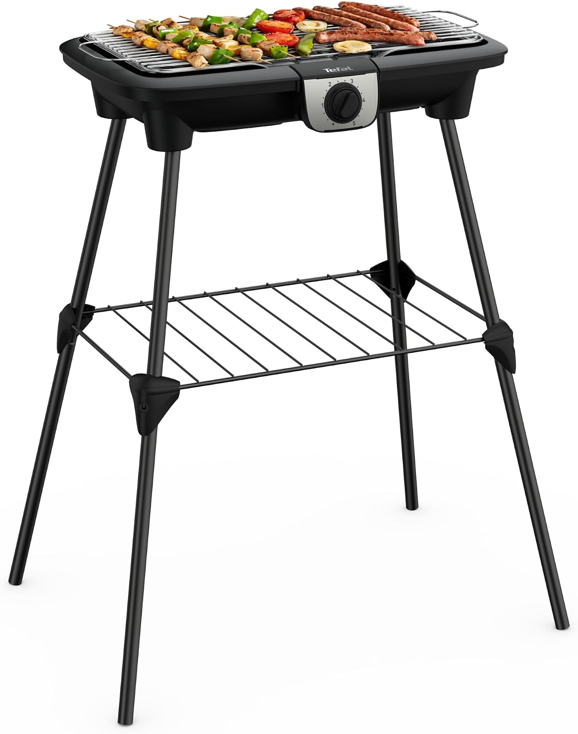 Tefal EasyGrill XXL Barbecue électrique, 2500W, Grille Inox, Surface de cuisson extra-large, 5 températures, Pieds Amovibles, Intérieur/Extérieur, BG921812