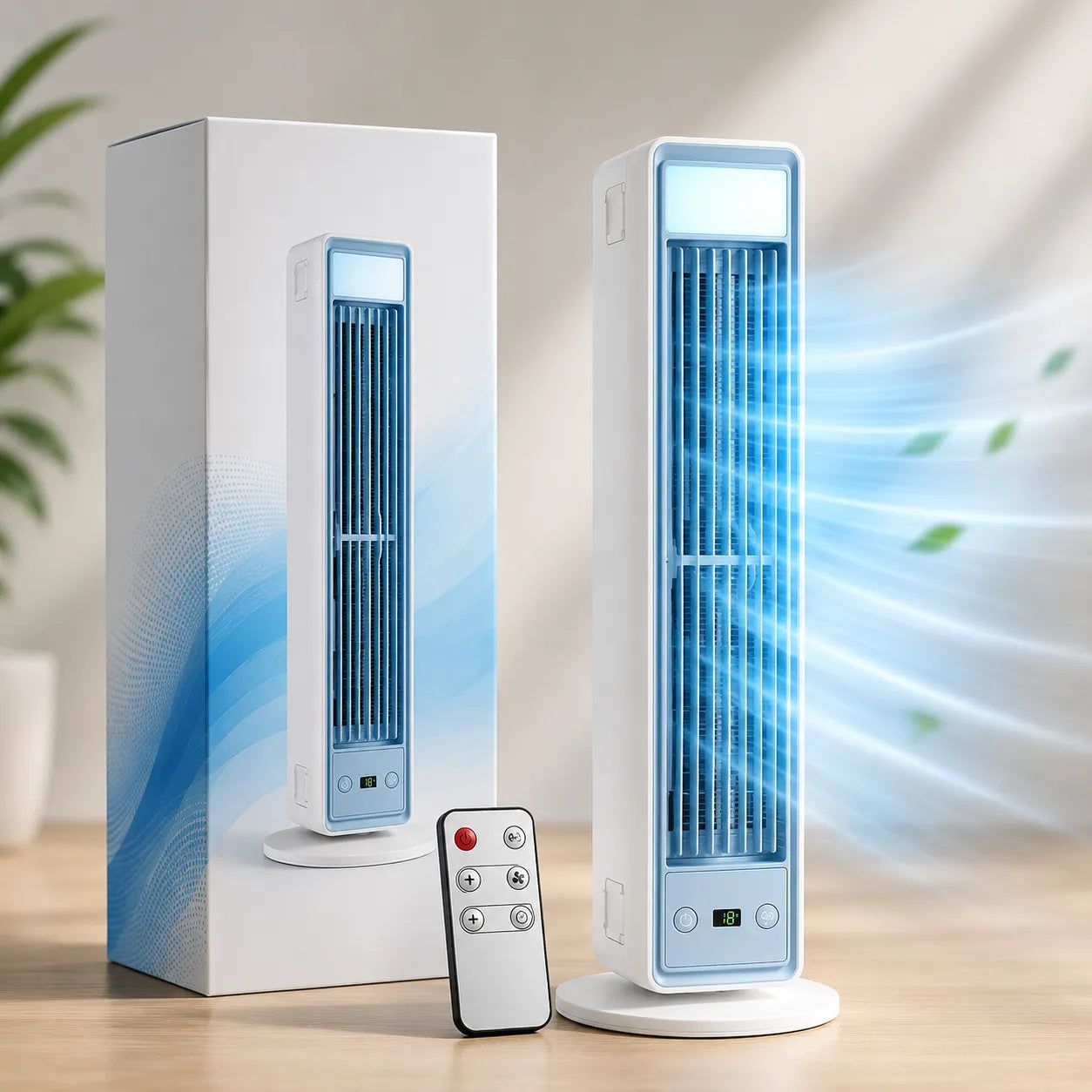 AeroFlow™ | Climatiseur Mobile Sans Évacuation Silencieux Tour Sans Pales