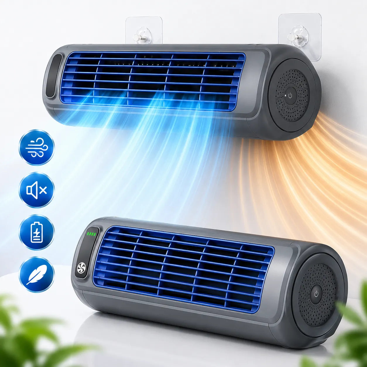 Climatiseur Portable Airéna | Ventilateur mural rechargeable silencieux 3 vitesses