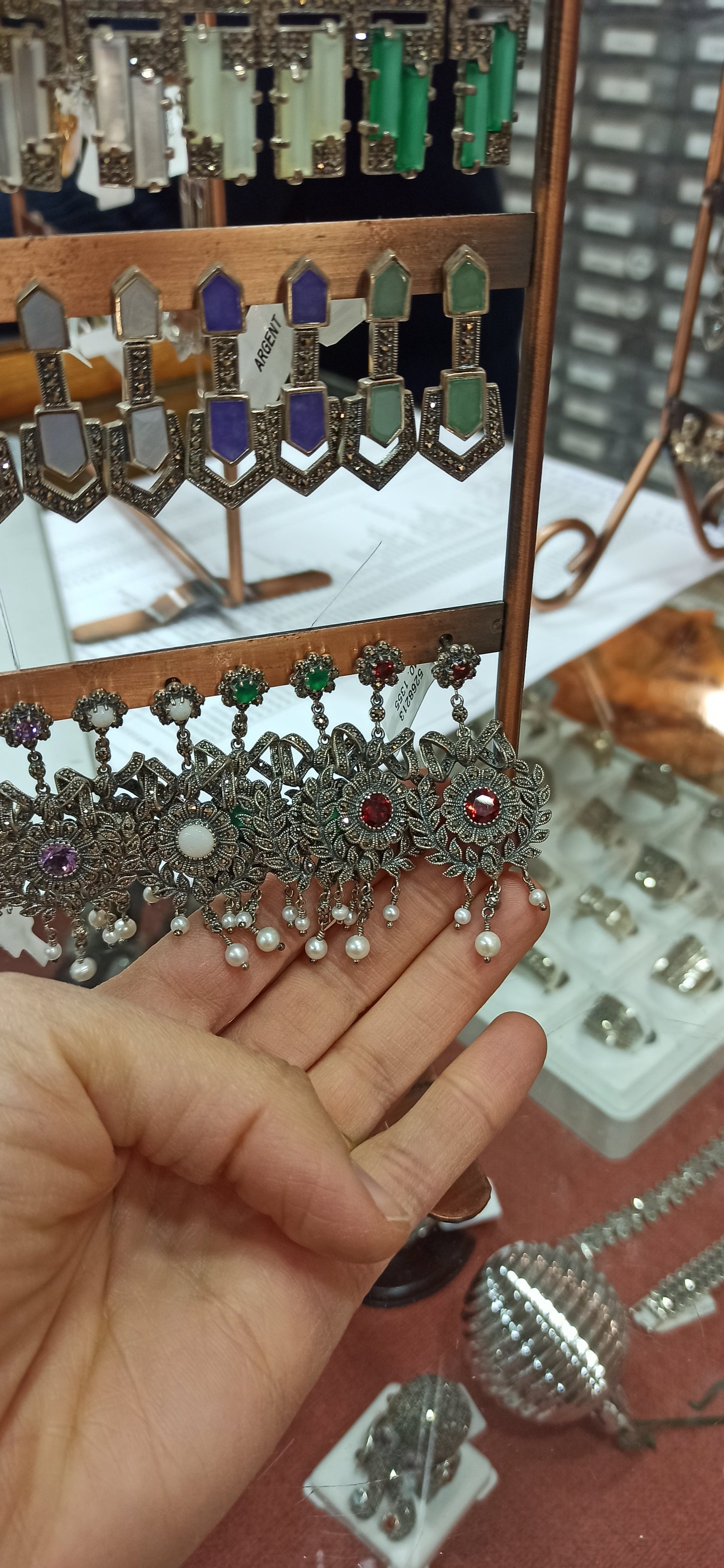 Boucles d'oreille Lisa Agate Verte